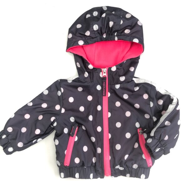 Pink Platinum Baby Girls' Infant 6-9m Polka Dot Outerwear Jacket, Fleece Lining - Picture 2 of 10